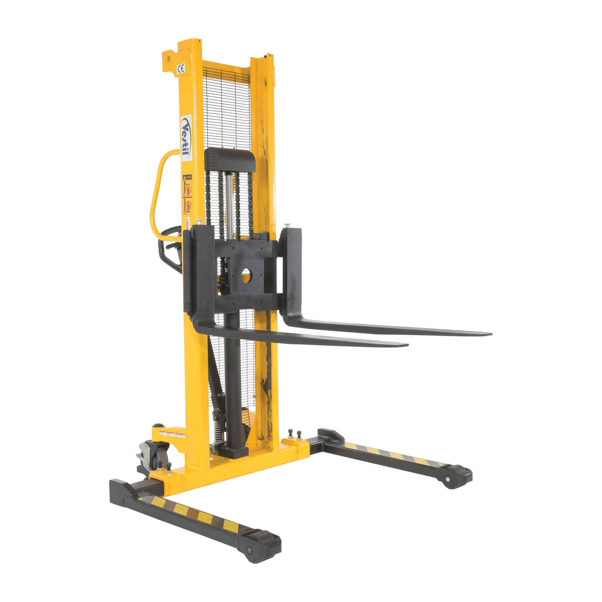 Vestil Manual Stacker - 2000-Lb. Capacity, Adjustable Legs/Forks, 63in. Raised Height, 2in. Lowered Height, Model# VHPS-2000-AA